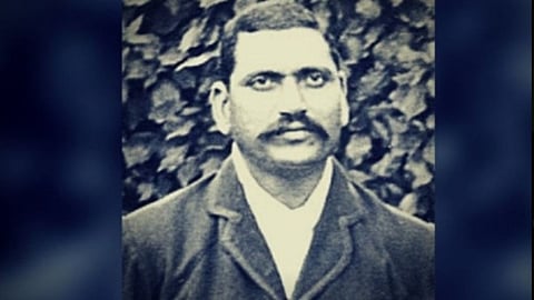 Black and white image of Palwankar Baloo, India's first dalit cricketer