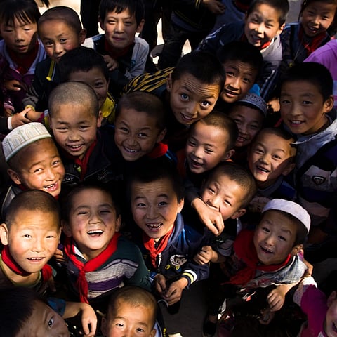 A bunch of muslim chinese childrens.