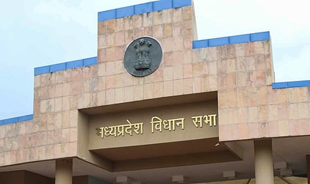 In the image Madhya Pradesh State parliament is shown
