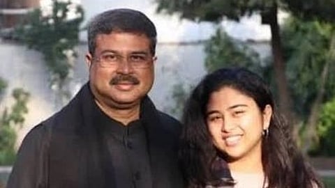 Naimisha Pradhan, daughter of Union Education Minister Dharmendra Pradhan, amid online backlash linked to the NEET paper leak protests