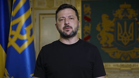Ukrainian President Volodymyr Zelensky announcing the dismissal of Commander-in-Chief Oleksandr Syrskyi during a military leadership reshuffle amid the Russia-Ukraine war