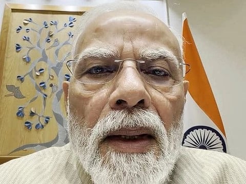 Image of Prime Minister Narendra Modi's video on CJP protest and NEET paper leak.