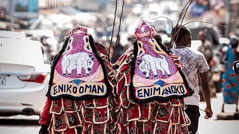 Benin Mask Festival Vodun tradition Porto-Novo masked performers