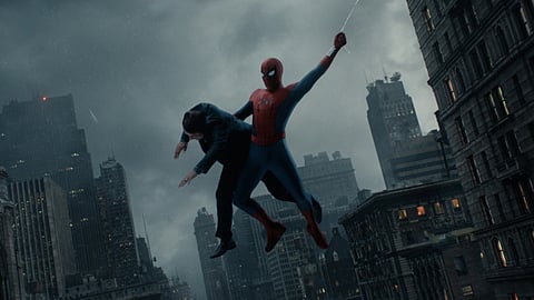 spiderman swinging