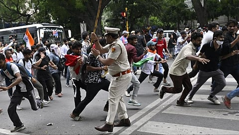 Police attacking