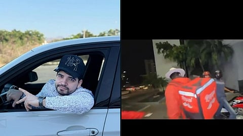 Influencer and men on bike
