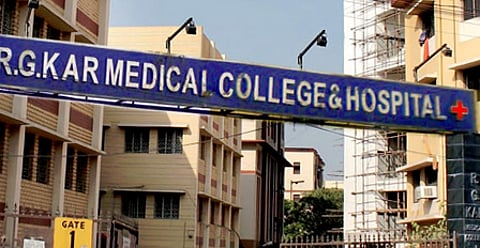 In the image RG Kar Medical college and hospital board is shown