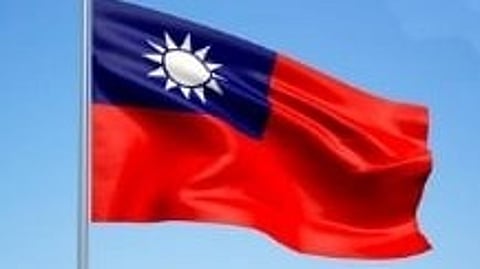 In the image the Taiwan flag is shown