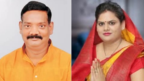 In the image on the left side Jai Mangal Kannaujiya and on the right Pooja Saroj is shown