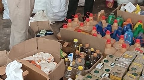 In the image expired and mislabelled food in cartoons are shown