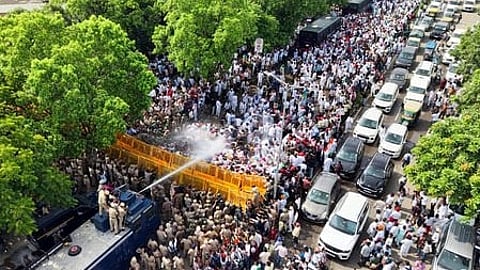 Led by Pilot, Punjab Congress leadership protests in Chandigarh against Finance Minister Cheema