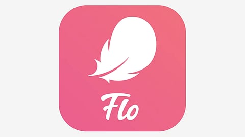 Smartphone displaying a period-tracking app interface of Flo Health