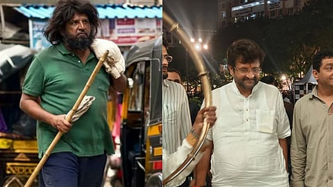 In the image on the left side Parag Shah in Beggar makeup is shown and on the right side Parag Shah is shown