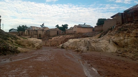 A village in Nigeria, with soil erosion