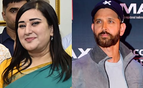 Left image is of BJP MP Bansuri Swaraj and right image is of actor Hrithik roshan