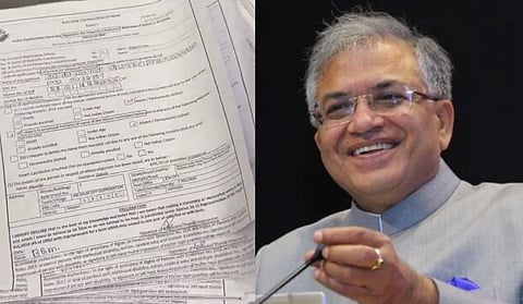 Left image is of SIR form 7 application and right image is of CEC Gyanesh Kumar