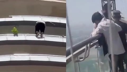 Sambhav jain jumping from the building