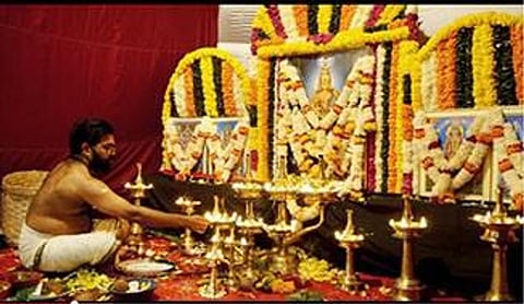 Ashtottaram # 69
 OṀ MĀNASOPACHĀRAPŨJITABHŨMYAI NAMAH: