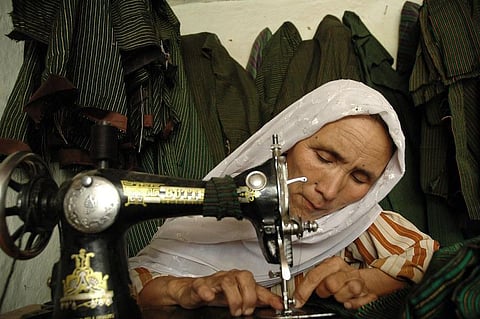 Women, girls of Afghanistan learn tailoring; have been banned from going to school, university