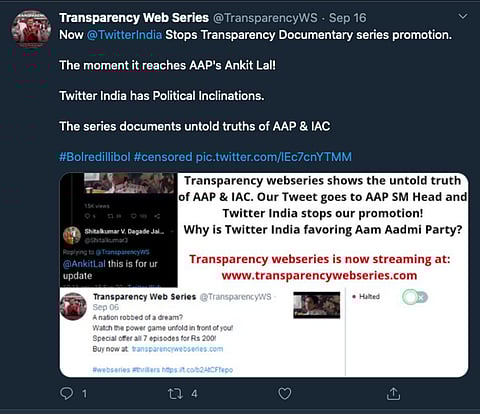 Twitter Halts Transparency Web Series Promotion. Is Twitter Biased?
