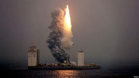 China Launches Rocket from Mobile Platform at Yellow Sea for First Time
