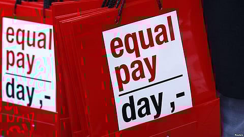 Equal Pay Day Highlighting The Pay Gap That Exists Between Working Men And Women