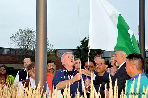 The Association of Pakistani Americans of Bolingbrook Celebrate 26th Anniversary of their Flag Hoisting Ceremony at the Taste of Pakistan Independence Day Celebration