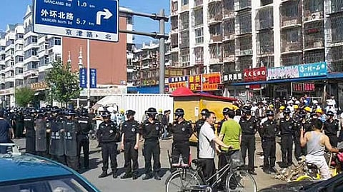 Buildings demolished in Chinese Muslim Village consisting of 20,000 Hui Muslims Ahead of National Games