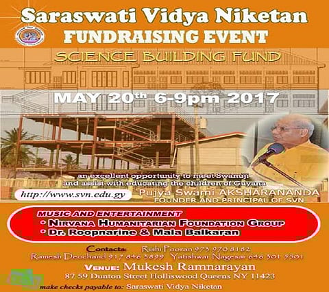 Press Release: Saraswati Vidya Niketan of Guyana Fundraising Cultural Show on May 20 in New York
