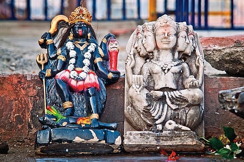 Deities of Hindu Temple in Gharo thrown away in Sewage