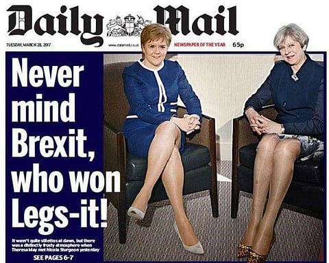 “Never mind Brexit, who won Legs-it!” : UK tabloid’s front page slammed as “sexist and offensive”