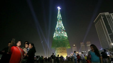 Sri Lanka says its 73-meter (238-foot) Artificial Christmas Tree is Tallest in the World