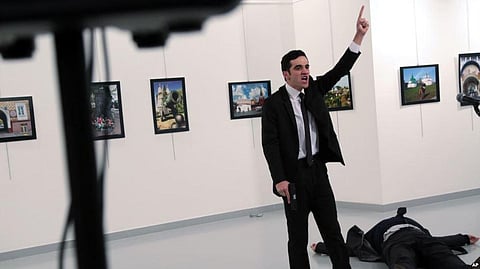 In protest against Russia’s deadly involvement in Syria, Off-duty Policeman Assassinates Russian Ambassador to Turkey in an Exhibition
