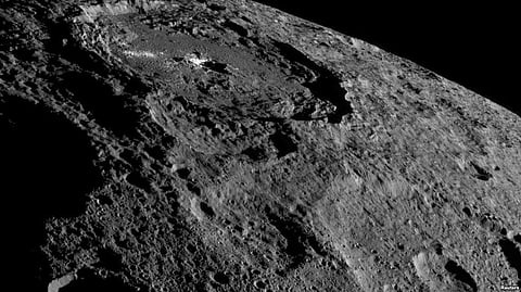 Dwarf Planet ‘Ceres’, a rocky body inhabiting main Asteroid belt between Mars and Jupiter, is rich with Ice just beneath its Dark Surface: NASA