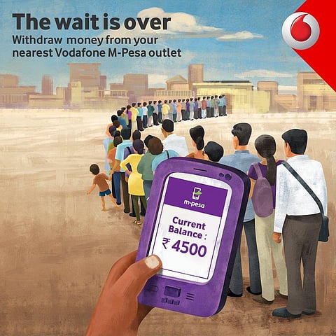 Amid Cash Crunch, 8.4 million-Plus Vodafone M-Pesa Customers to get to Withdraw Cash from 120,000 Outlets across India