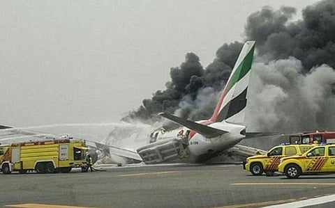 Emirates flight from Kerala in India catches fire in Dubai