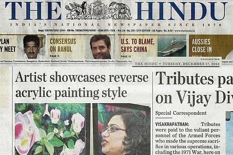 The Hindu newspaper not published for first time due to Chennai floods