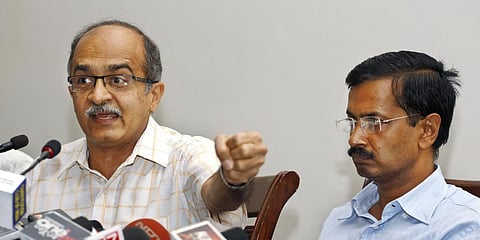 Prashant Bhushan dares Kejriwal for public debate on ‘mahajokepal’