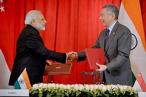 Modi in Singapore: India, Singapore signed pact for strategic partnership, 9 other deals