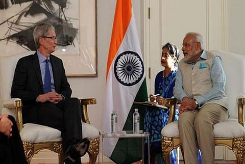 Modi visits Silicon Valley, meets Nadella, Pichai, Cook