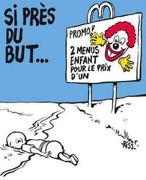 Charlie Hebdo criticised for Syrian toddler cartoon