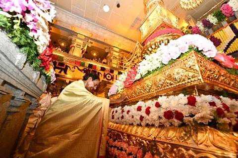 Telangana's Yadadri temple has transformed from a small hill shrine into a magnificent and sprawling pilgrimage centre and an architectural marvel. (IANS)