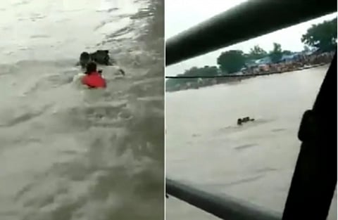 जल पुलिस के रूप में भगवान शिव ने बचाई गंगा में डूबते कांवड़ियों की जान