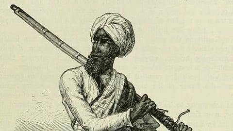 एक सिख जवान (सिख सैनिकों की मूर्ति का अनावरण विक्टोरिया पार्क में)