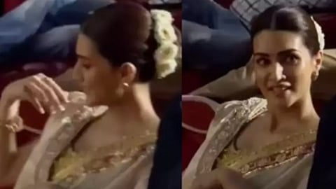 आदिपुरुष के ट्रेलर रिलीज पर जमीन पर बैठी कृति सैनन (IANS)