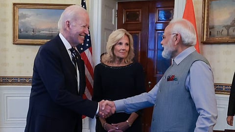 जो बाइडेन ने वाइट हाउस में पीएम मोदी का स्वागत करते हुए, कहा : अमेरिका-भारत 'महान शक्तियां' (Twitter)