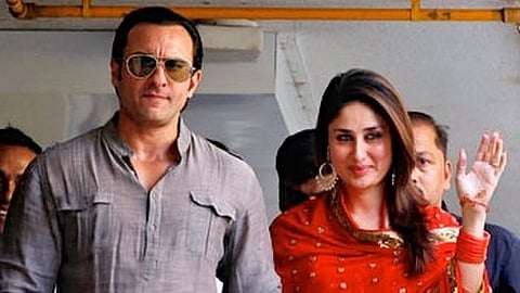 इस तस्वीर में सैफ़ अली ख़ान और करीना कपूर दिखाई दे रहे हैं।