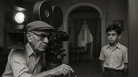 मशहूर डायरेक्टर नानाभाई भट्ट (Nanabhai Bhatt) और उनके बेटे की तस्वीर