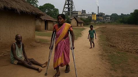 रेडिएशन से विकलांग पैदा हो रहे बच्चे, मां की गोद बार-बार हो रही सूनी। (Sora AI)