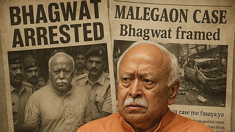मोहन भागवत (RSS Chief Mohan Bhagwat) की गिरफ्तारी की सांकेतिक तस्वीर